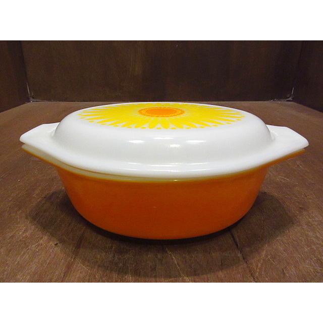 PYREX○イエローデイジーオーバルキャセロール1 1/2 QT○210111n3-pyr 