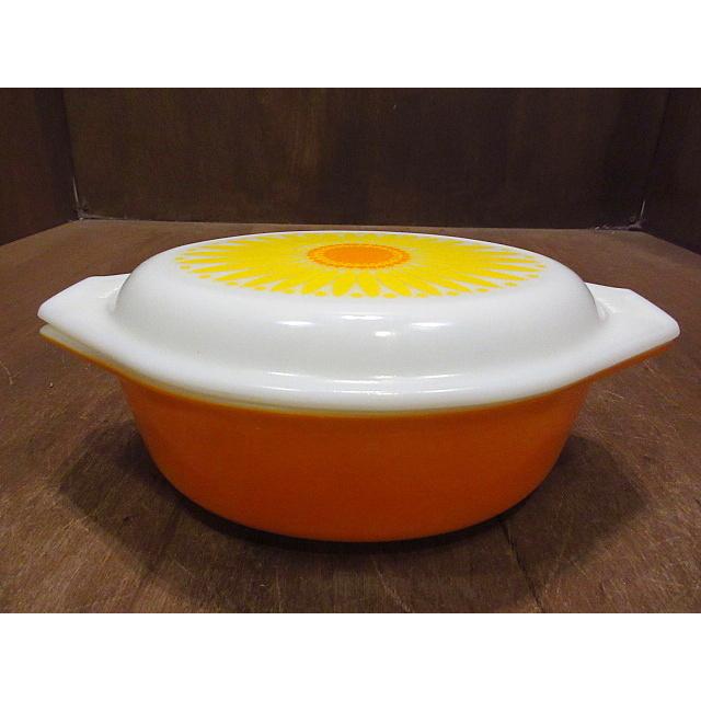 PYREX○イエローデイジーオーバルキャセロール1 1/2 QT○210111n3-pyr