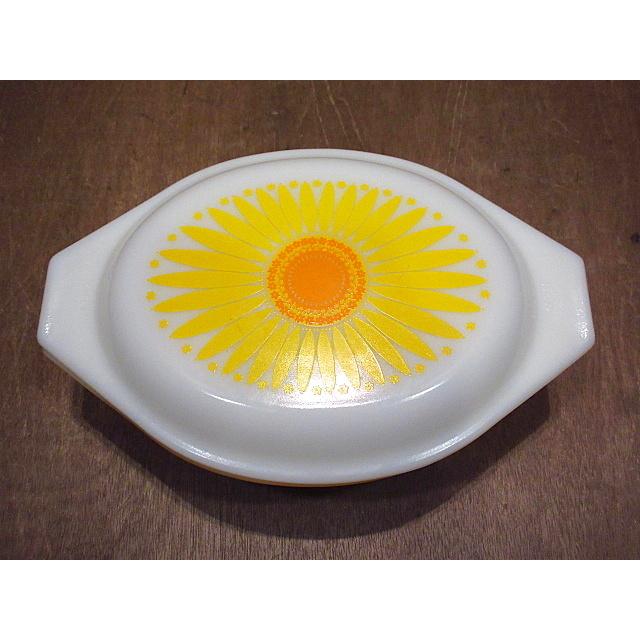 PYREX○イエローデイジーオーバルキャセロール1 1/2 QT○210111n3-pyr 
