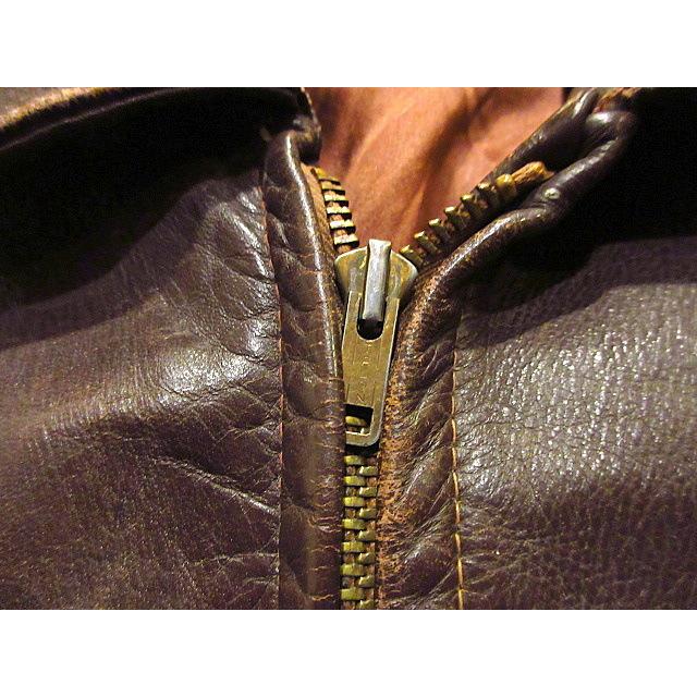 40s50s ビンテージ レザー スポーツジャケット 革ジャン ブラウン