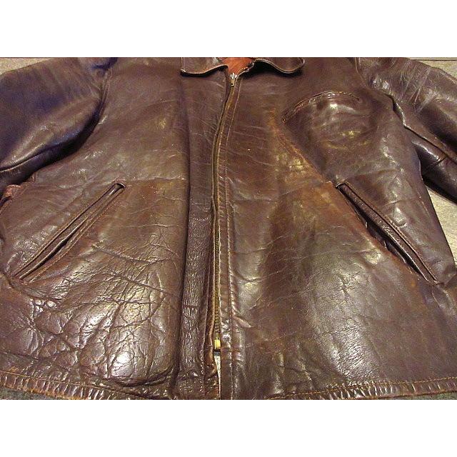 ビンテージ・ホースレザー・ジャケット・ダークブラウン・USA古着 90s GAP オールドギャップ レザージャケット メンズM程度 ダーク
