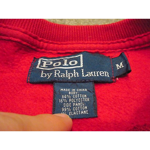 Polo by Ralph Lauren前V裏起毛スウェット赤size M○210128f2-m-sws