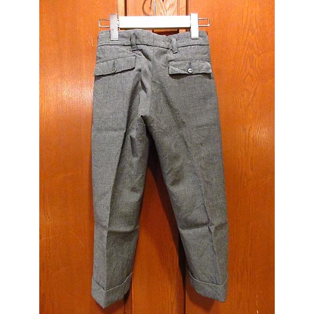 ビンテージ50's○AeroキッズワンタックウールスラックスグレーW58cm