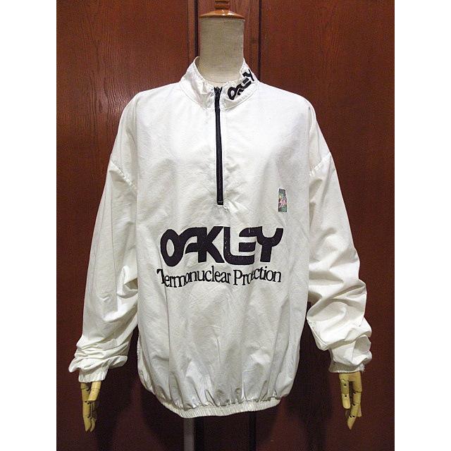 Oakley 90's ヴィンテージ　ナイロンプルオーバー ビンテージ90's○Oakley Surf STYLEナイロンハーフジップジャケット白