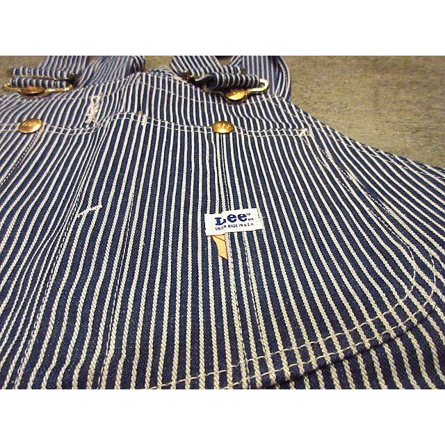 ビンテージ70's○DEADSTOCK LeeヒッコリーストライプオーバーオールW38