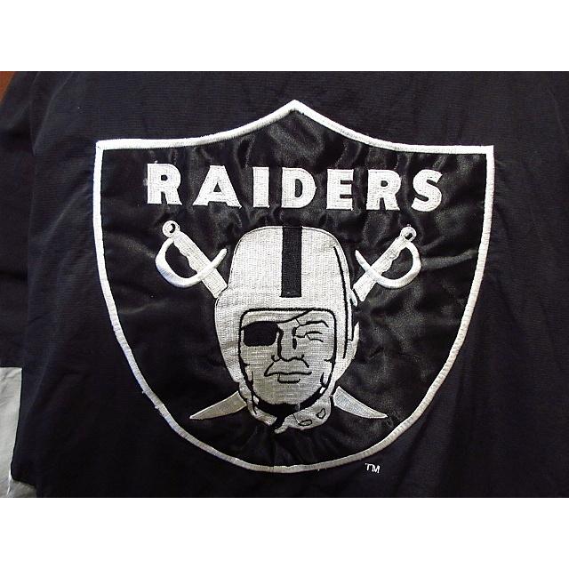 RAIDERS STARTER プルオーバー 4XL レイダース 　ナイロン ビンテージ90's○STARTER NFL RAIDERSナイロンプルオーバー中綿パーカ