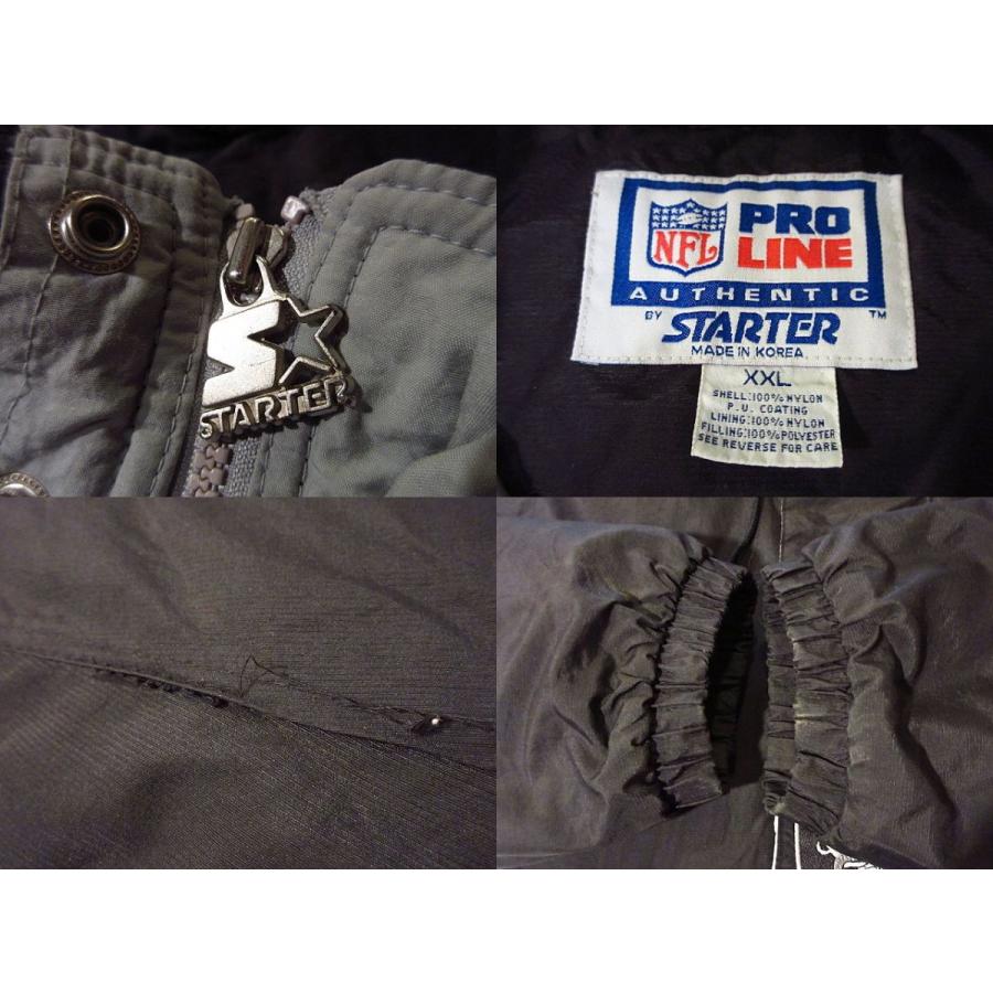 ビンテージ90's○STARTER NFL RAIDERSナイロンプルオーバー中綿パーカ