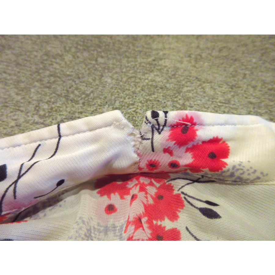 ビンテージ50 S プリーツ花柄ハーフジップ半袖ワンピース s3 W Ssdrs古着レディースプルオーバーポリエステルフラワーロカビリー 在庫有