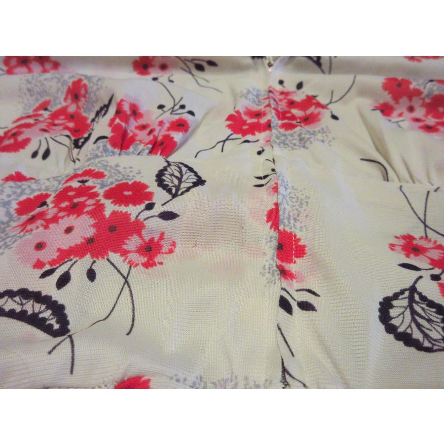 ビンテージ50 S プリーツ花柄ハーフジップ半袖ワンピース s3 W Ssdrs古着レディースプルオーバーポリエステルフラワーロカビリー 在庫有