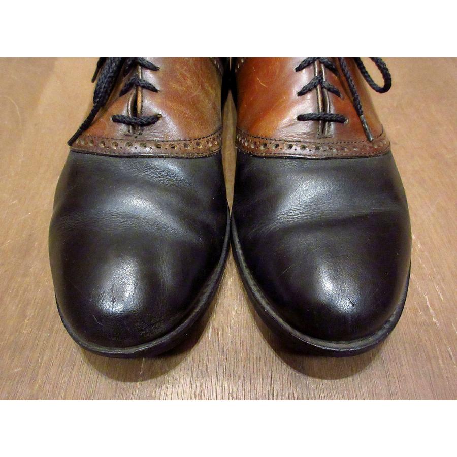 ビンテージ○FLORSHEIM サドルシューズ黒×茶 Size 11D○210327n2-m