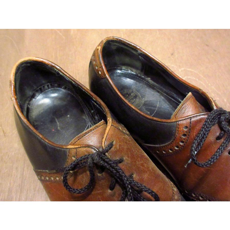 ビンテージ○FLORSHEIM サドルシューズ黒×茶 Size 11D○210327n2-m