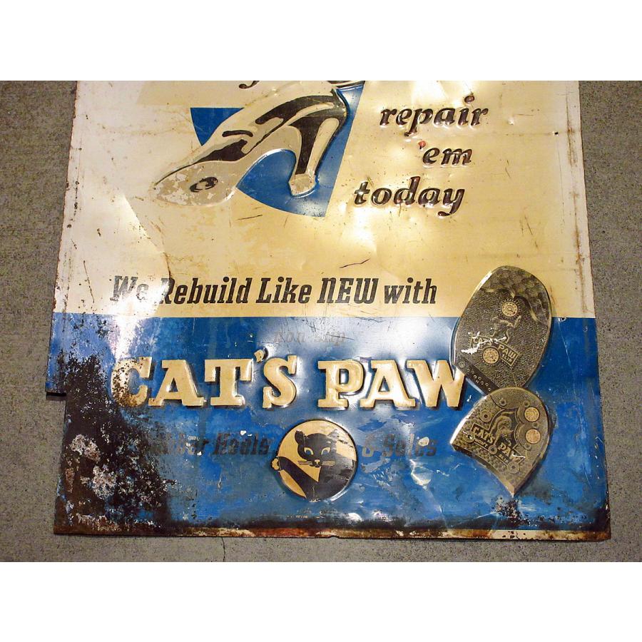 ビンテージ40's○CAT'S PAW アドバタイジングメタルサイン ビンテージ40's○CAT'S PAW アドバタイジングメタルサイン