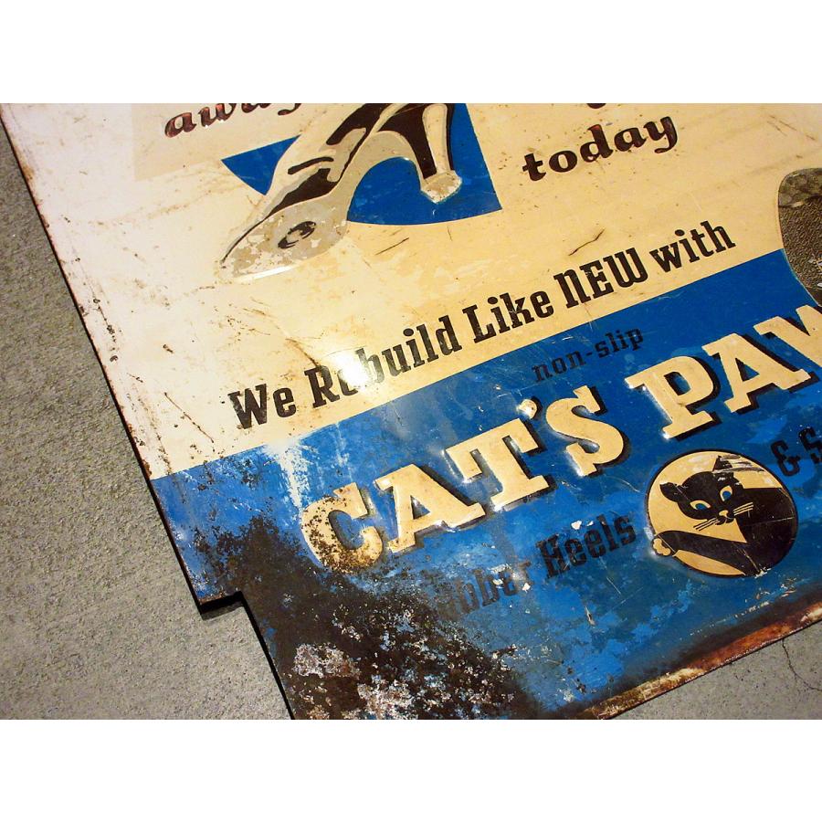 ビンテージ40's○CAT'S PAW アドバタイジングメタルサイン ビンテージ40's○CAT'S PAW アドバタイジングメタルサイン