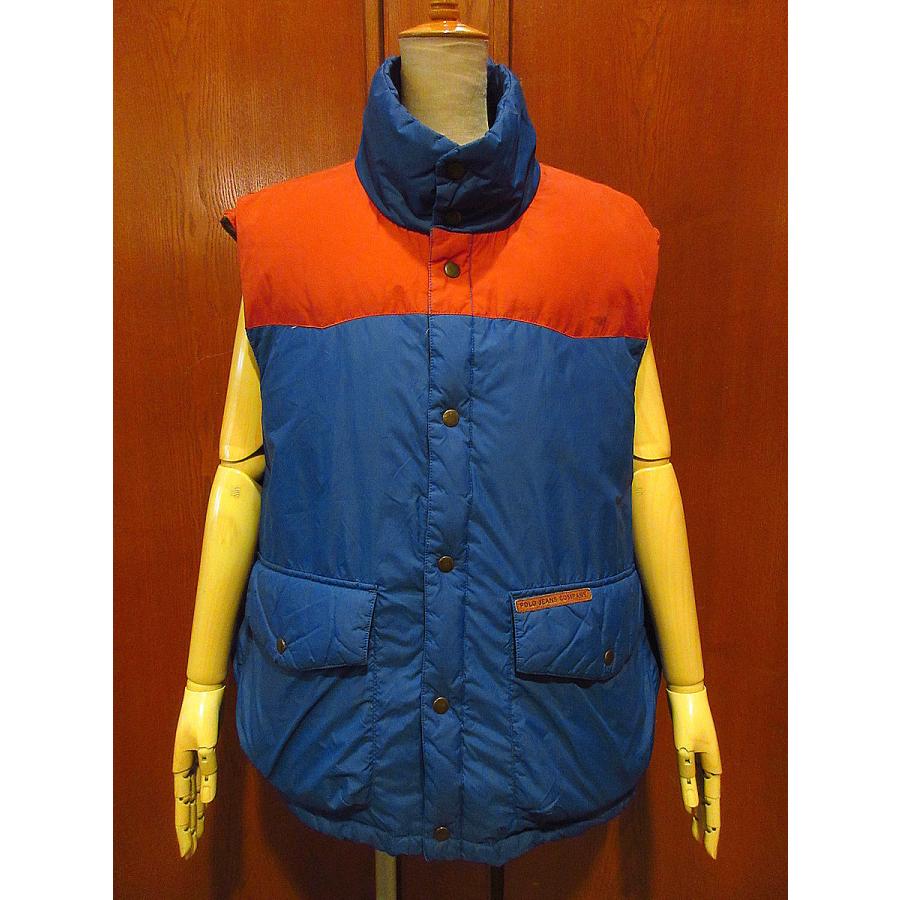 ジャケット・アウター Ralph Lauren two torn down best Ralph Lauren POLO JEANS COMPANYツートーンダウンベスト青×レンガ色