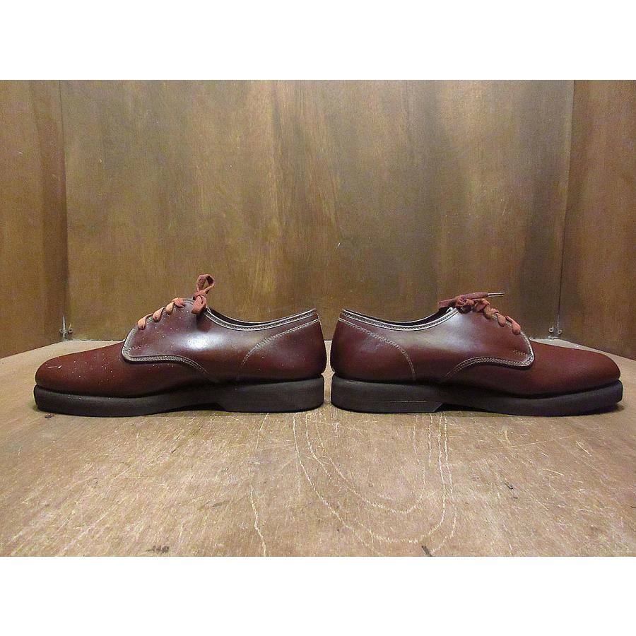 ビンテージ70's●DEADSTOCK CITY CLUBプレーントゥシューズ赤茶7D●210405n8-m-dshs-255cm 1970sデッドストック革靴ワークシューズ｜cozyvintage｜05