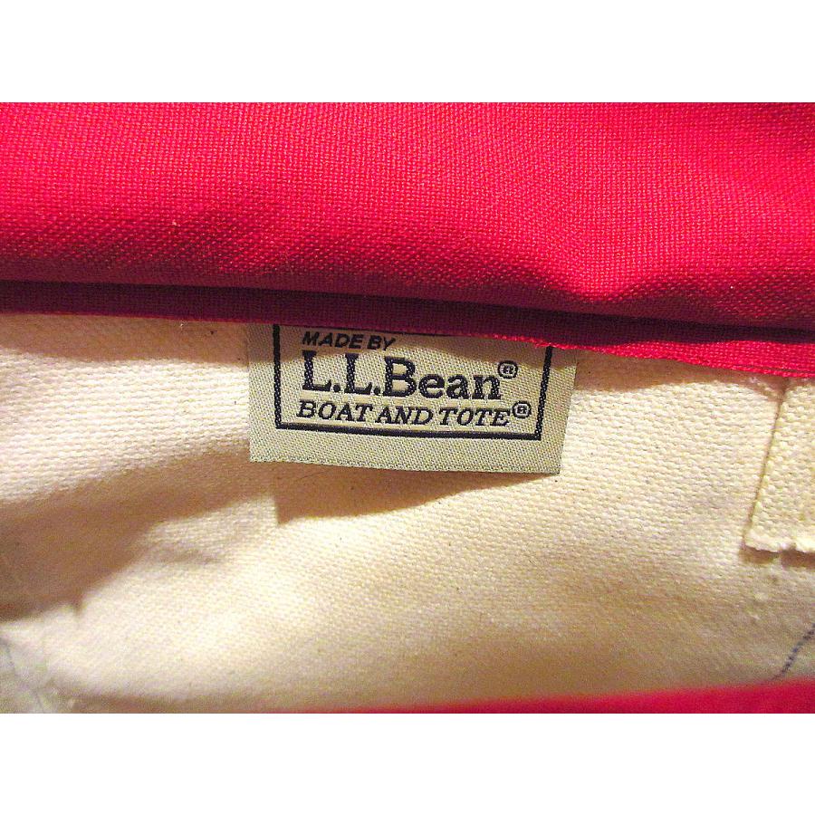 L.L.Beanジッパー付きキャンバストートバッグ赤×白size S○210405s9 