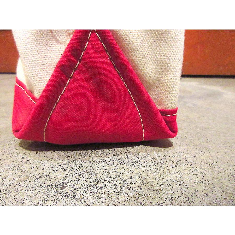 L.L.Beanジッパー付きキャンバストートバッグ赤×白size S○210405s9 