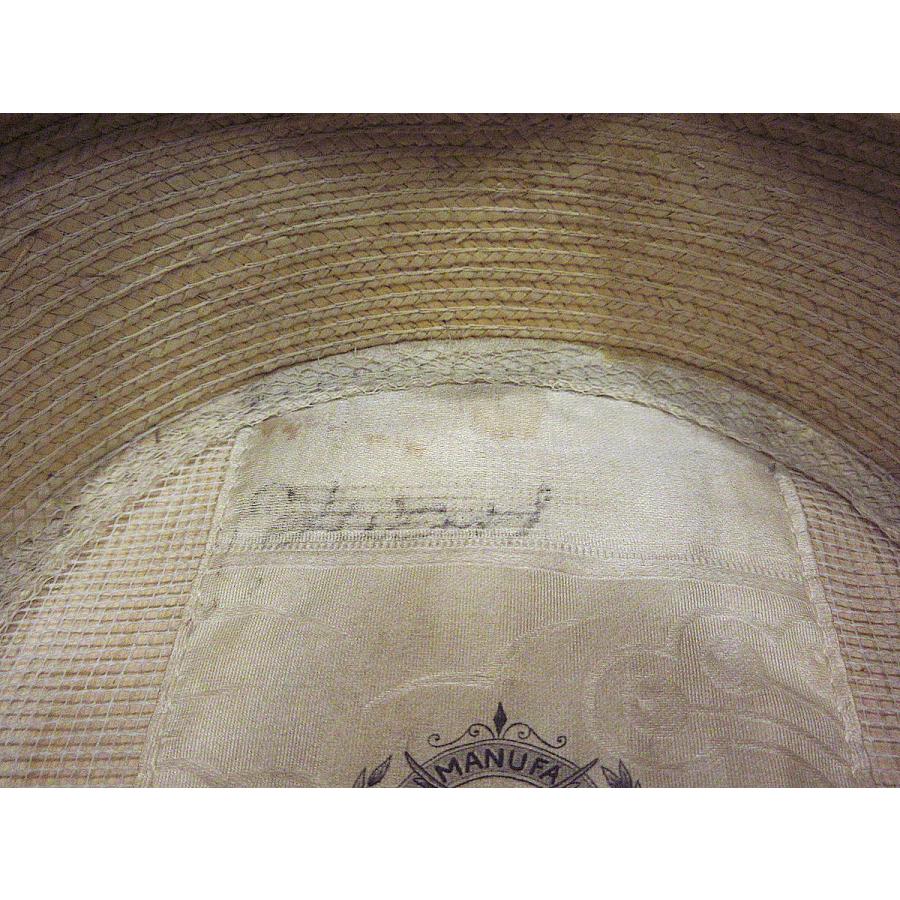 アメリカヴィンテージ カンカン帽 ボーターハット 57cm 7 1/8 ビンテージ-30's○BEST MANUFACTUREボーターハットsize 6 7/8