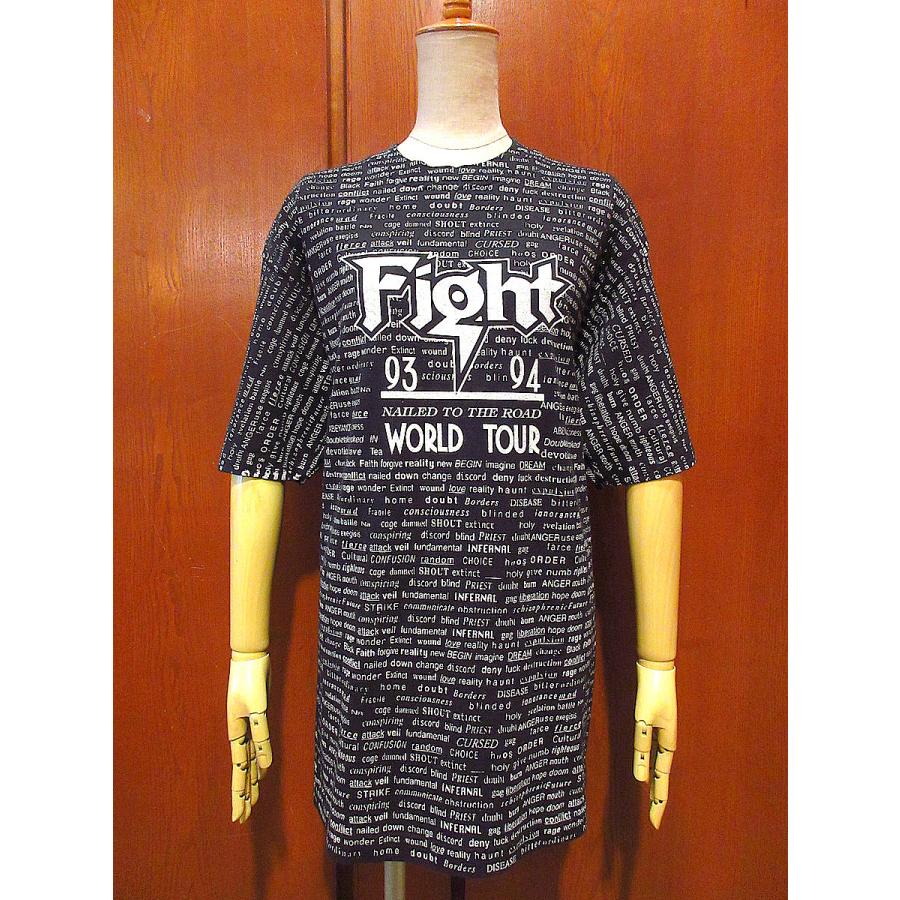 ビンテージ90's○DEADSTOCK Fight 1993年-1994年ワールドツアーTシャツ