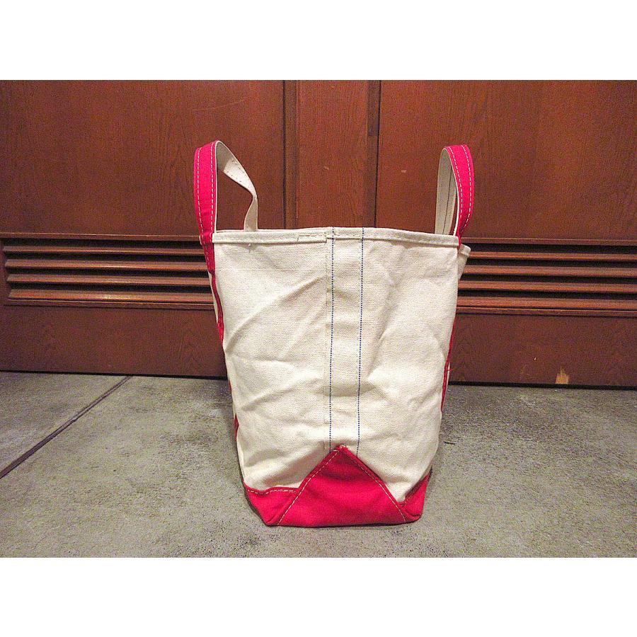 ビンテージ80's○L.L.Bean耳付きキャンバストートバッグ赤×白size L