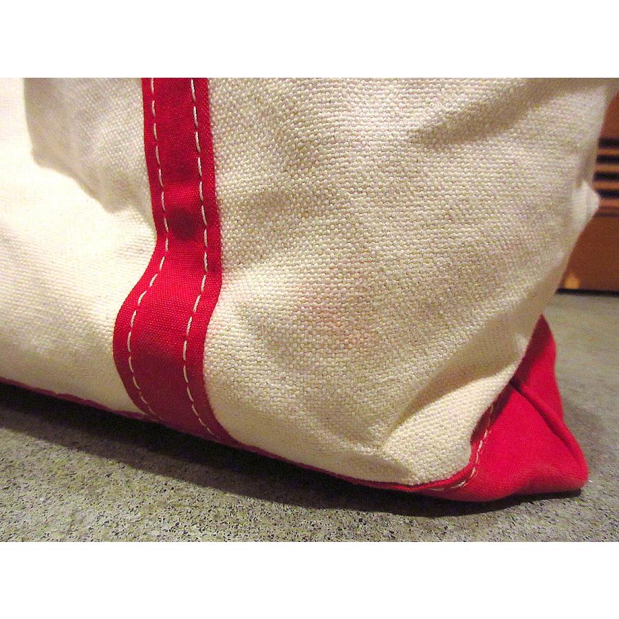 ビンテージ80's○L.L.Bean耳付きキャンバストートバッグ赤×白size L