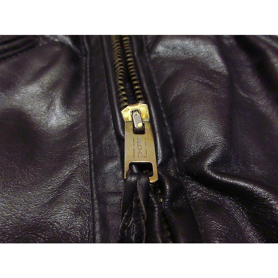 ビンテージ70's○ポリスマンダブルライダースジャケット黒○210422f8-m
