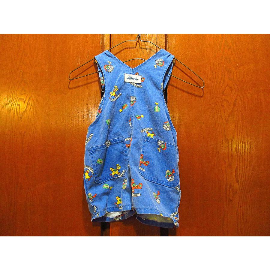 ビンテージ○Libertyキッズ飛行機総柄オーバーオールsize 3T