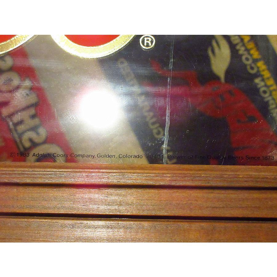 ビンテージ○Coors BEER ウッドフレームパブミラー○210427f2-sign