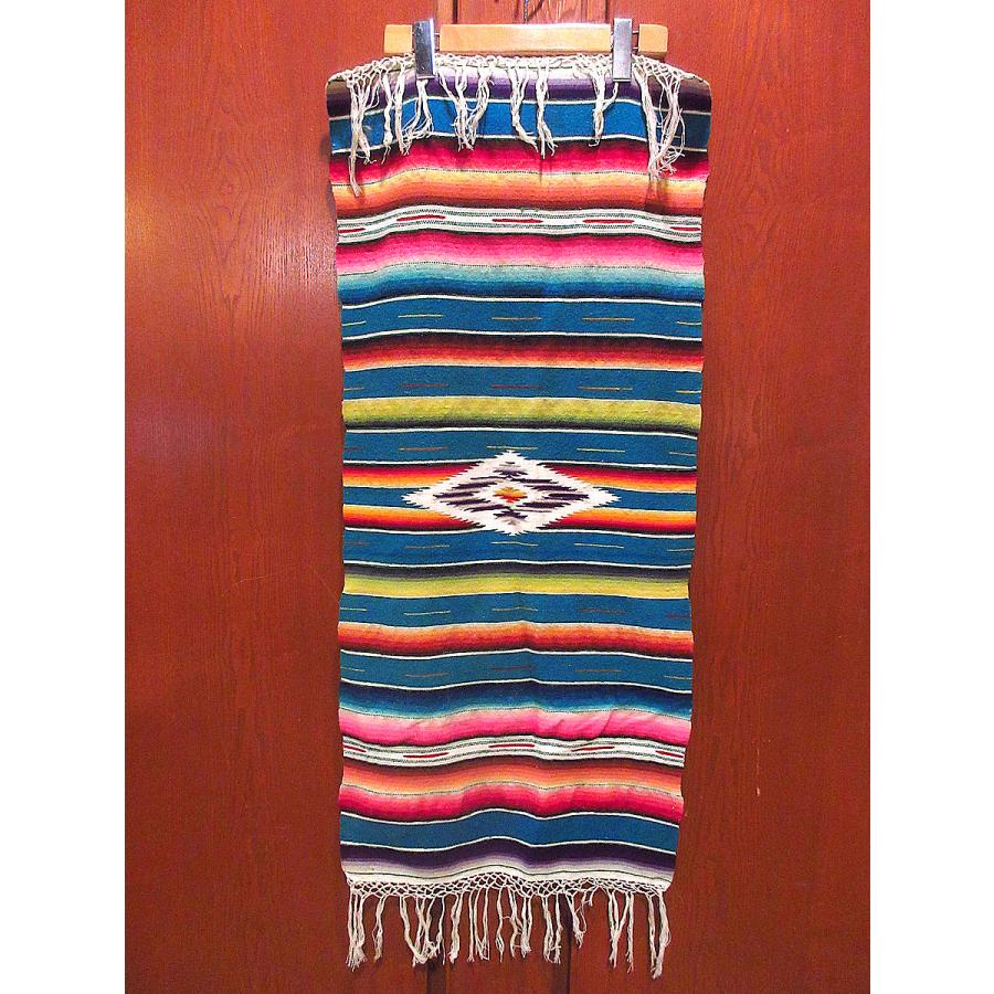 ビンテージ-70's○メキシカンラグsize 96cm×42.5cm○210502s2-rug