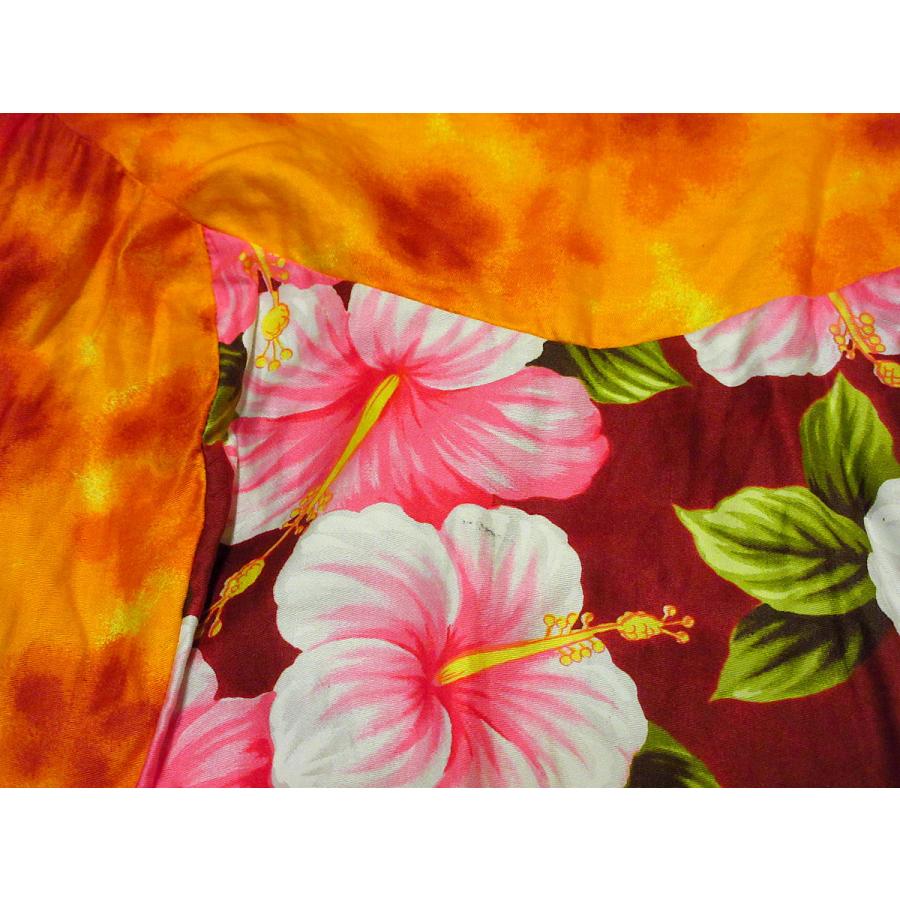Creations ハワイアンワンピース　made in Hawaii 送料無料 藍染ハイビスカス柄ワンピース ロイヤルハワイアン