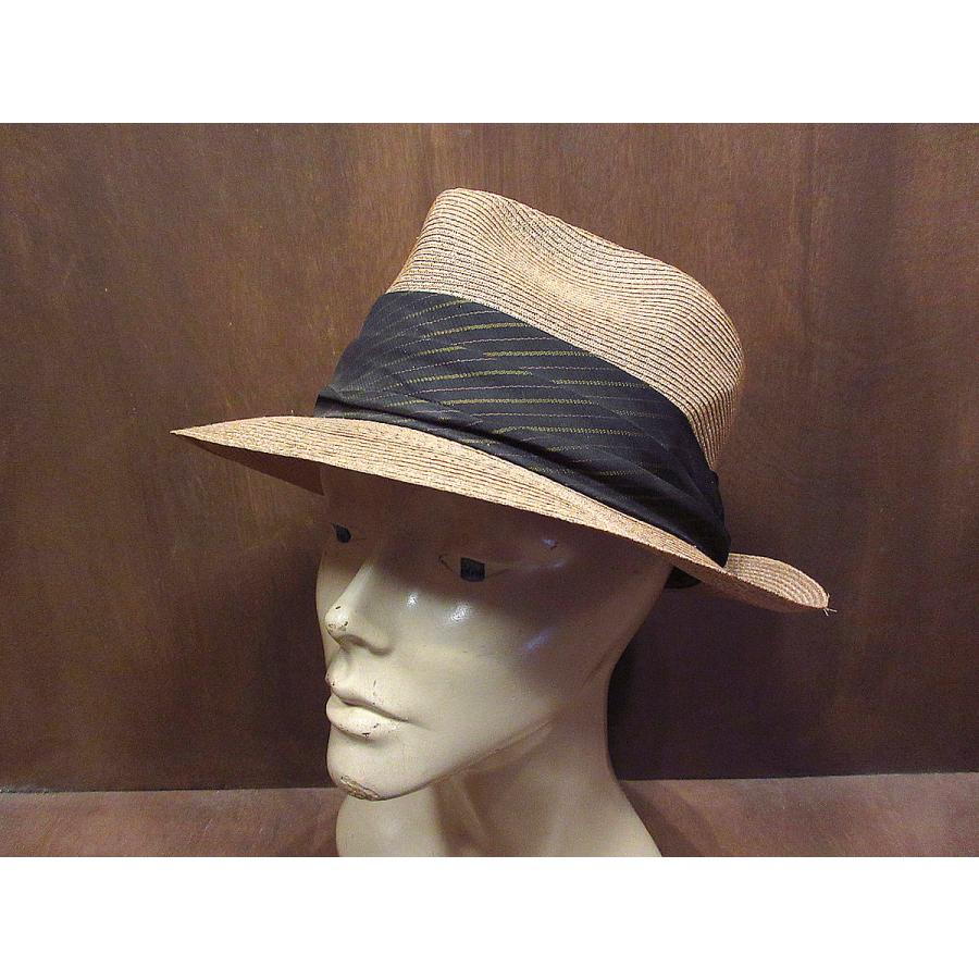 ビンテージ60's○CHAMPストローフェドラハットsize 7 5/8○210610n1-m