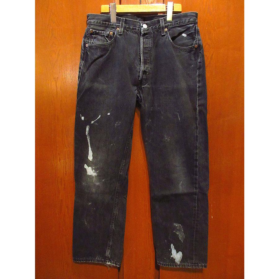 ビンテージ90's○MADE IN U.S.A. Levi's 501ブラックデニム表記W34 L30