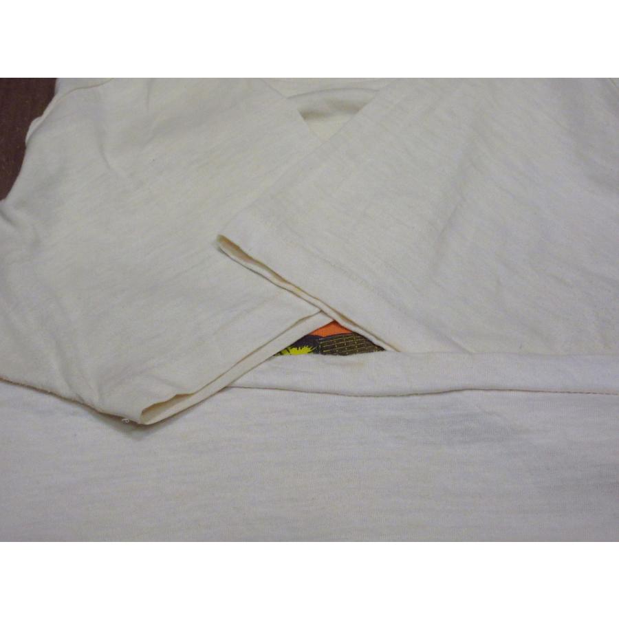 ビンテージ70's○染み込みプリントTシャツ白 M○210721j1-m-tsh-ot USA