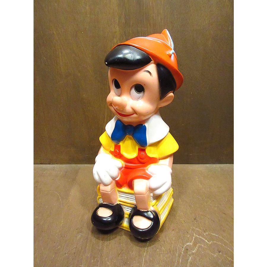 ピノキオ 貯金箱 アメトイ ソフビ ビンテージ ディズニー アメリカン