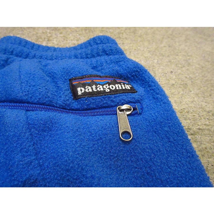 ビンテージ90's○Patagonia雪無しタグフリースパンツ青表記 M