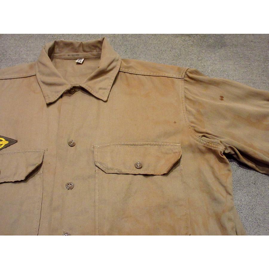 ビンテージ40's○U.S.ARMY ガスフラップ付き長袖チノシャツ 15 1/2