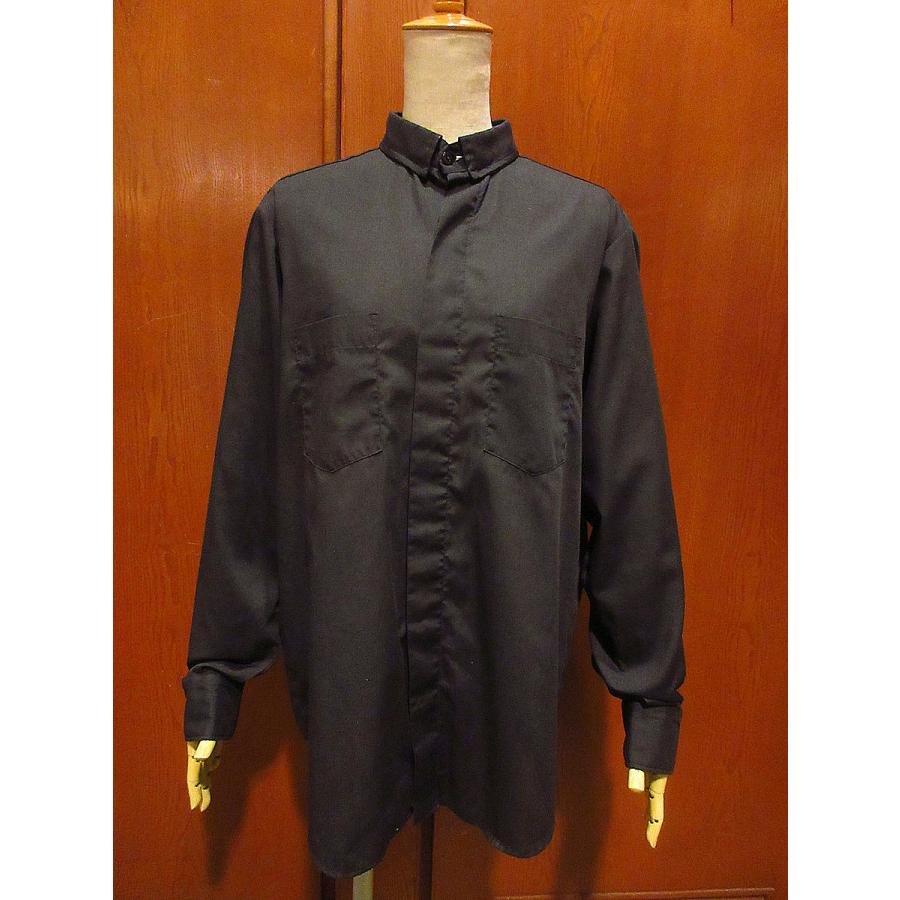 ビンテージ70's○R.J. TOOMEYフライフロント長袖シャツ黒size 15-34