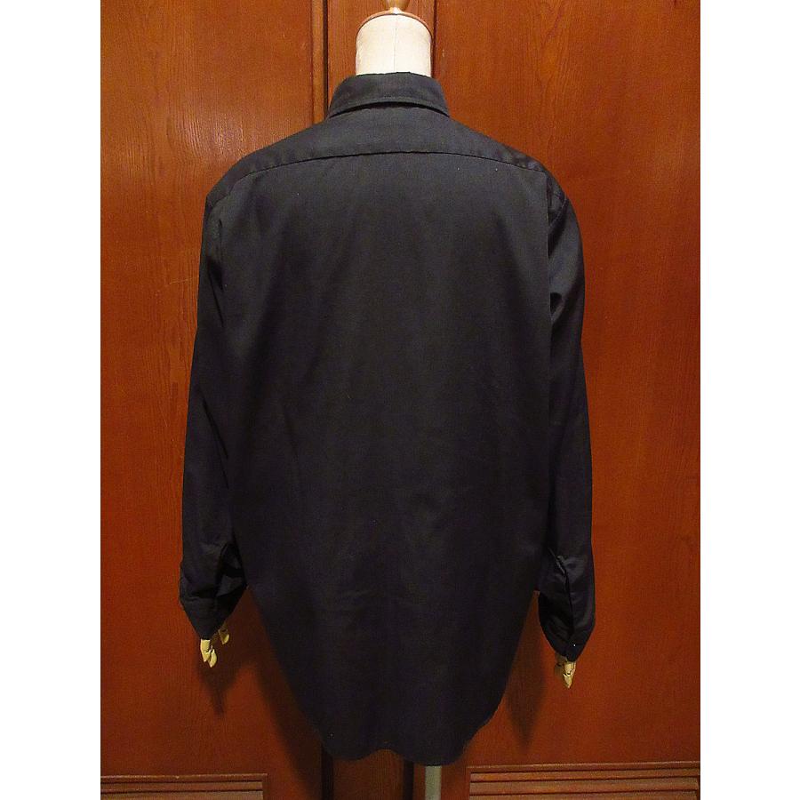 ビンテージ70's○R.J. TOOMEYフライフロント長袖シャツ黒size 15-34