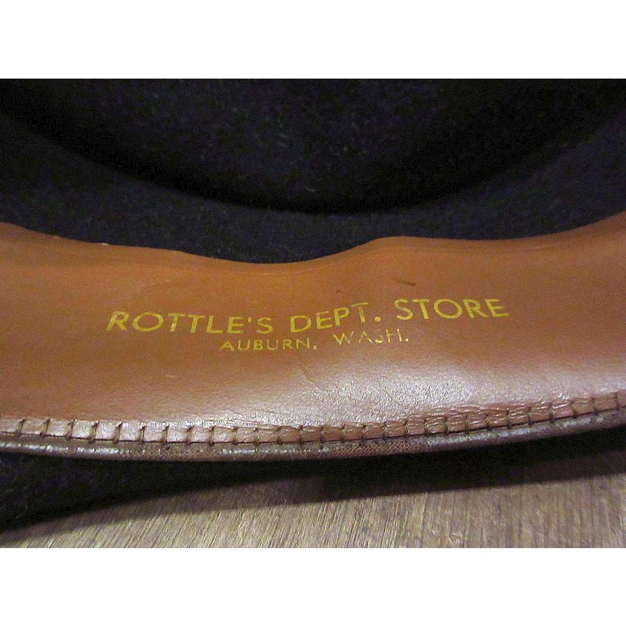 50s 60s ハット　黒　58センチ　ヴィンテージ ビンテージ50's60's○PORTIS羽根飾り付きポークパイハット黒size 7 1/4