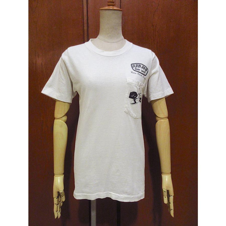 ビンテージ80's●RON JON SURF SHOP両面プリントポケットTシャツsize  S●210909r5-m-tsh-otロンジョンサーフショップUSAポケT