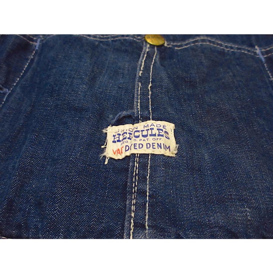 ビンテージ50's○HERCULESローバックバットダイデニムオーバーオール