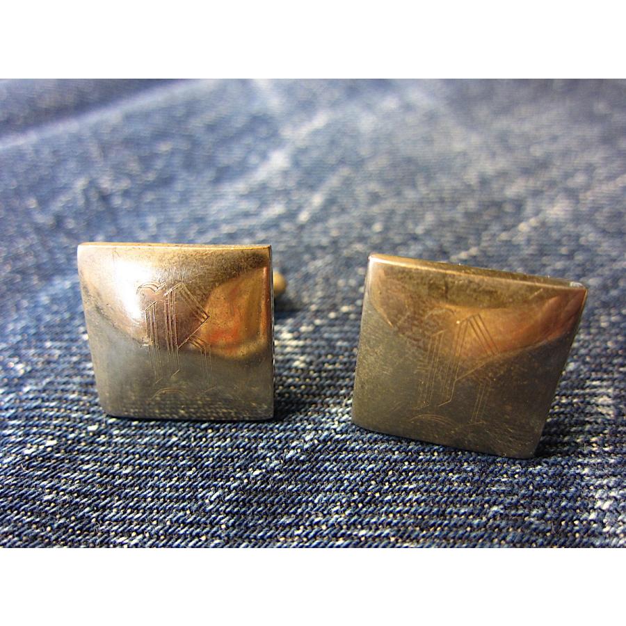 ビンテージ○イニシャルカフリンクス「B」 ゴールド○210918t8-otacc