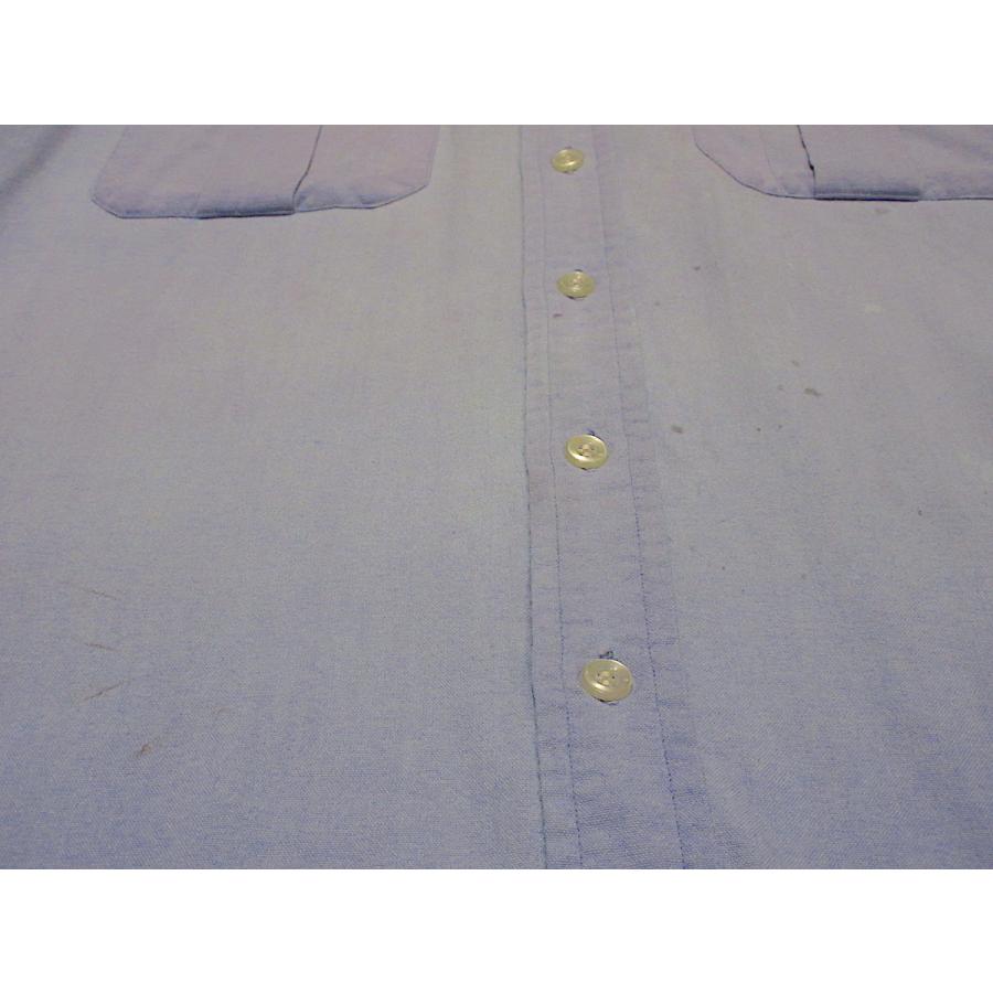 ビンテージ50's○Elbecoマチ付きレーヨンユニフォームシャツ水色size