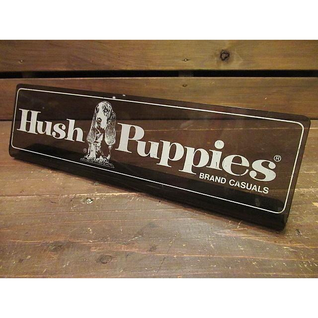 【非売品】Hush Puppies 525 店舗用看板 ディスプレイライト看板 ビンテージ○Hush PuppiesアドバタイジングサインA○odst ハッシュ