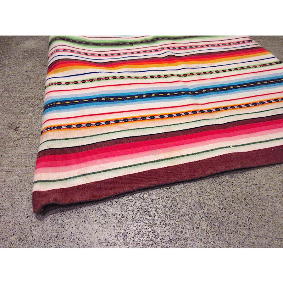 vintage rug★ビンテージ★メキシカンラグ★usa仕入れ★ ビンテージ~70's○メキシカンラグsize 113cm×101cm○211018r9-rug