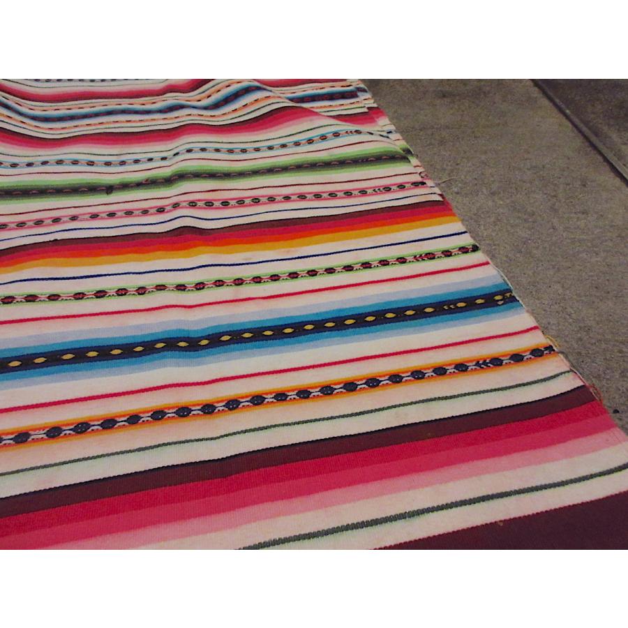 ビンテージ~70's○メキシカンラグsize 113cm×101cm○211018r9-rug