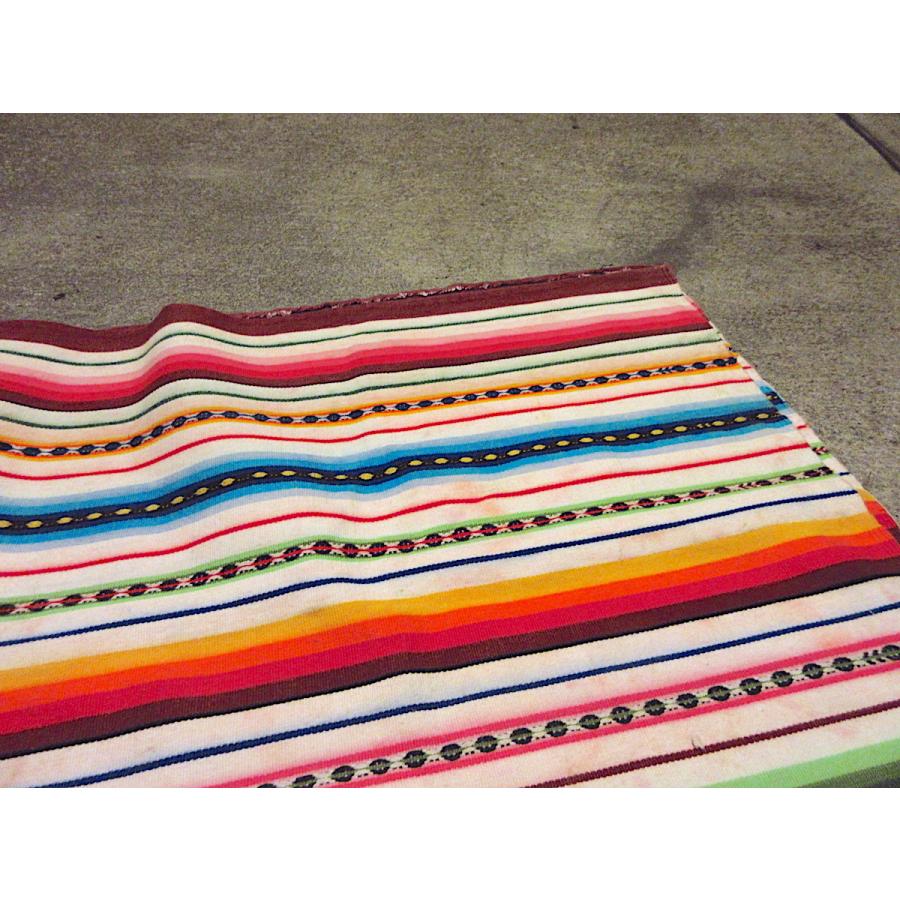 ビンテージメキシカンラグ　大判 ビンテージ~70's○メキシカンラグsize 113cm×101cm○211018r9-rug