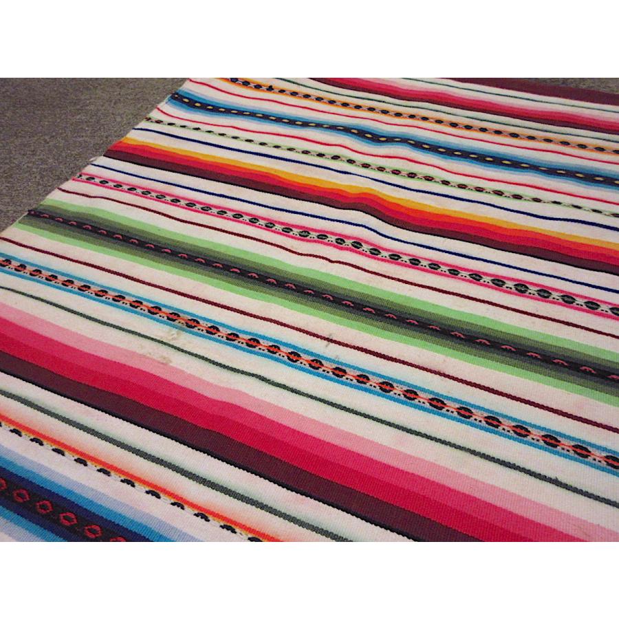 ビンテージ~70's○メキシカンラグsize 113cm×101cm○211018r9-rug