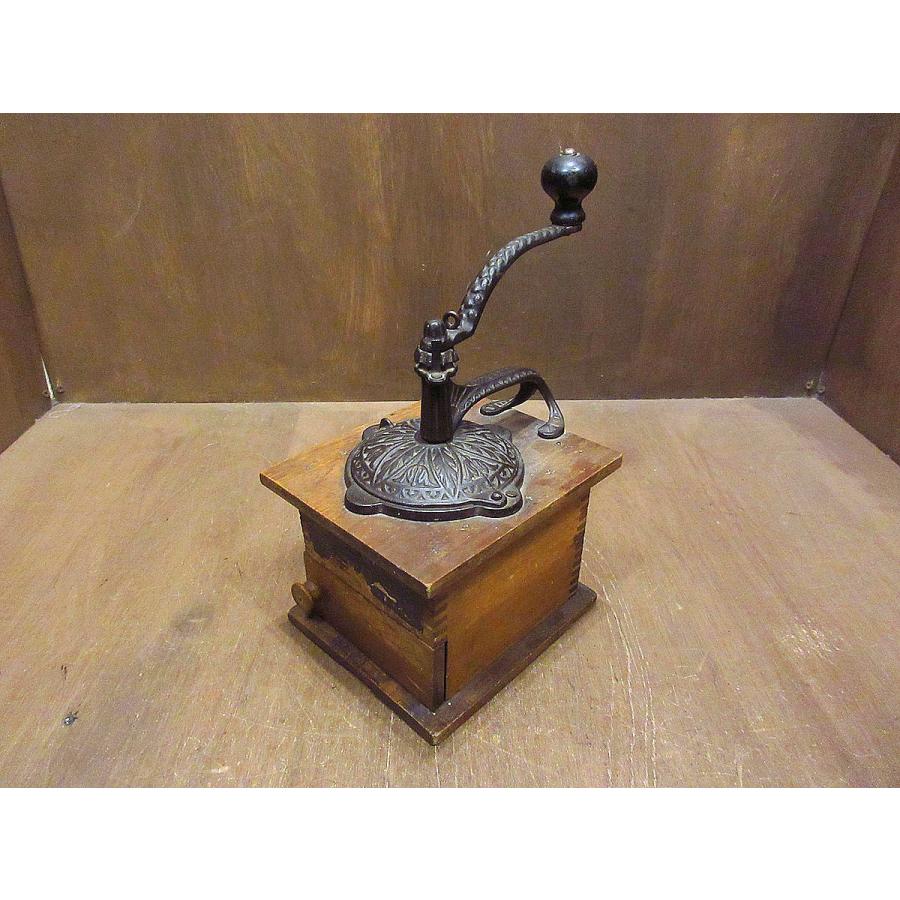ビンテージ1880's○ウッド×キャストアイアンコーヒーミル○211023s4