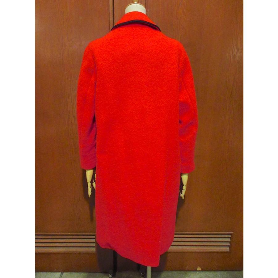 ビンテージ60's70's○IMPORTEDレディース裏地総柄ピーコート赤size 8